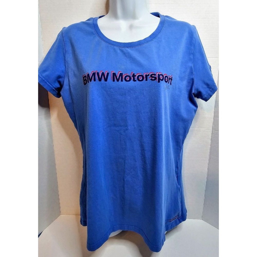 Women's BMW Motorsport Short Sleeve T-Shirt, Logo, Blue, Size XL
